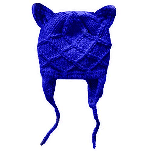 BIBITIME Crochet Cat Ears Hat Knitted Ear Flap...