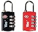 Lucchetto Tsa Per Viaggi In Usa A Combinazione Variabile, Indispensabile Per Consentire L'ispezione Dei Bagagli Negli Aeroporti Americani. Corpo In Zama Con Spigoli Smussati Anti-Abrasione, Arco In Acciaio Cromato, 10000 Combinazioni Possibili. Colori Ass - 3