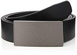 Beschichtete Plakette Amazon-Marke: find. Herren Gürtel Textured Buckle, Schwarz, M, Label: M