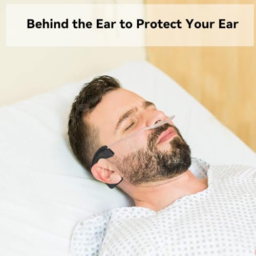 Image of 4 Pack Wuronsa Nasal Cannula Cushions, Soft Nasal Oxygen Covers, Soft Cannula Ear Protector for Oxygen Users, Prevent Indentations Irritated Cheek Skin, Prevent Ear Soreness (Black)