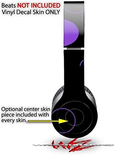 Skin Decal Wrap Works with Original Beats Solo HD Headphones Lots of Dots Purple on Black Skin Only (Headphones NOT Included)