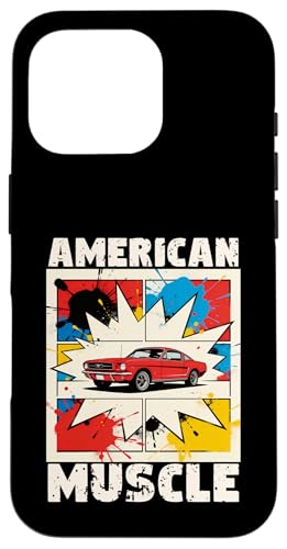 American Muscle Car Lovers Comic Style Auto Mechanic �X�}�z�P�[�X iPhone 16 Pro �p