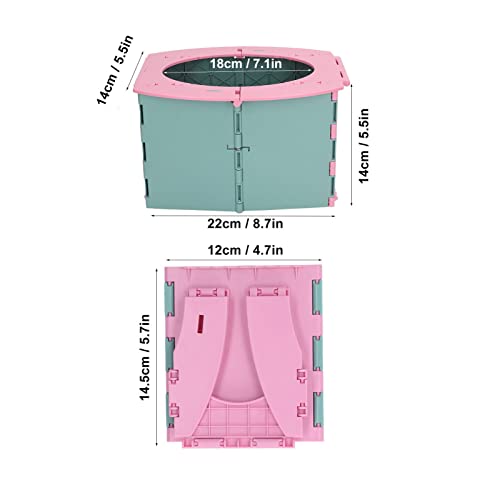 Potty de treinamento, penico infantil forte e conveniente dobrável para acampamento (verde rosa)
