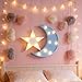 QiaoFei Decorative Moon-Star Night Light,Cute LED Nursery Night Lamp Gift-Marquee Moon-Star Sign for Birthday Party,Baby Shower,Kids Room, Living Room Decor(Blue)
