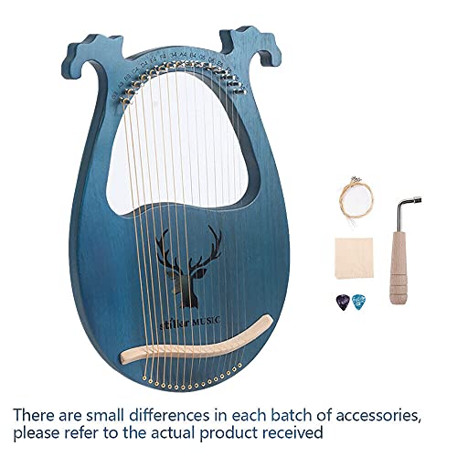 Zevenaitige harp, 16-snarige klankbeeld, zwaar speelinstrument, geschikt als cadeau voor vrienden (blauw) - Image 3