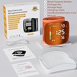 Wrist Blood Pressure Monitor with Led Touch Screen -Adjustable Wrist Blood Pressure Cuff from 5.1 inches to 9.3 inches,Rechargeable Wrist Bp Monitor with 99x2 Reading Memory and Carrying Case(Orange) - Image 6