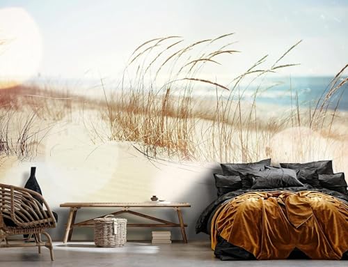 hgjdjhnf Carta da parati fotografica in tessuto non tessuto con spiaggia e paesaggio marino, dune del Mar Baltico - Carta da parati fotografica - Per soggiorno, camera da letto, 300 cm x 210 cm