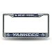 Rico MLB New York Yankees Bling License Plate Frame, Chrome, 12 x 6-Inch