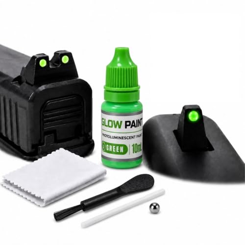 Tritium Gun Sight Paint, Glow in the Dark Paint Acrylic with Green Glow, 10 mL Kit