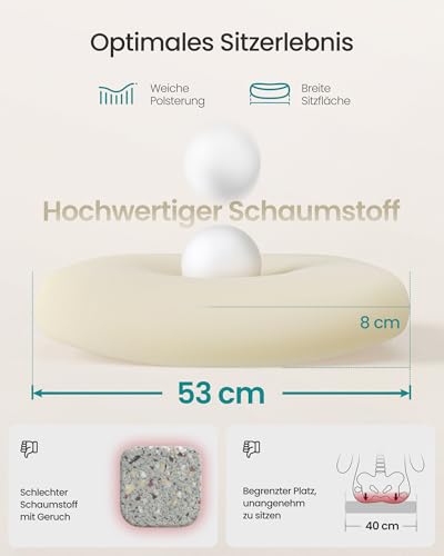 SONGMICS Bürostuhl ergonomisch, Drehstuhl mit Mesh, Lenden- und Kopfstütze, Wippfunktion, 53 cm große Sitzfläche, klappbare Armlehnen, Arbeits- und Schlafzimmer, Studenten, cappuccinobeige OBN047K01