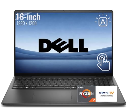 Image of Dell Inspiron 16 2K Touchscreen Laptop - AMD Ryzen 7 7525U, 16GB DDR5, 2TB SSD, WiFi 6, USB-C, Backlit Keyboard, Copilot AI Key, Windows 11 - Ideal for Business & Students