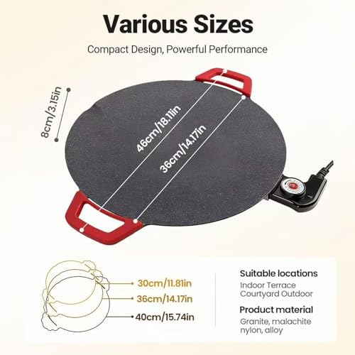Plaque de cuisson portable compacte et gril électrique d'intérieur de table 36 cm - 6