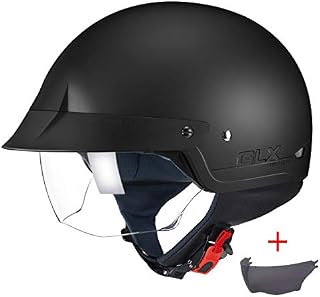 GLX Unisex-Adult Size M14 Cruiser Scooter Motorcycle Half Helmet with Free Tinted Retractable