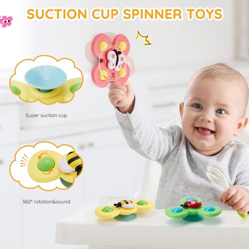 VoMii 18Pcs Baby Toys 6-12-18 Months, Montessori Toys Newborn Toys for Babies, Infant Teether Sorting Stacking Blocks Spinner Toy Activity Cube Pull Push Sensory Toys for Toddlers 1-2-3 Years