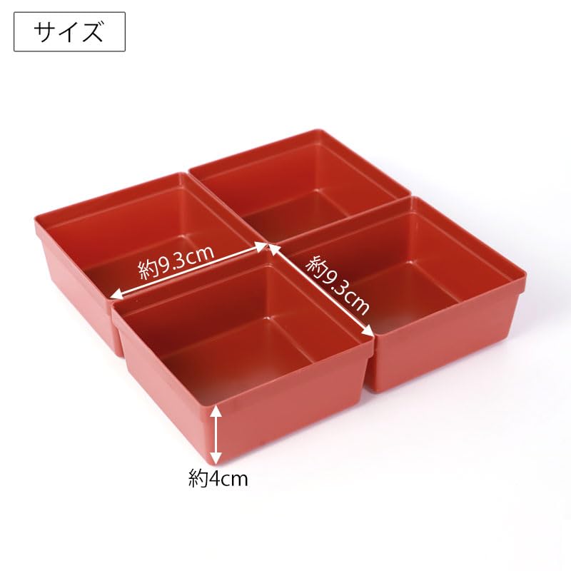 重箱　工芸品 Amazon | みよし漆器本舗 6.5寸重箱用 仕切り 4ツ切り 朱 赤