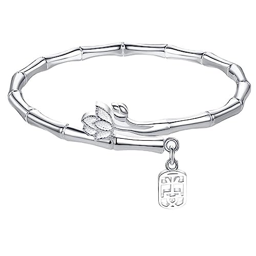 Bracelet Massif Ping An Lotus en Bambou : Bijou Zen pour le Quotidien