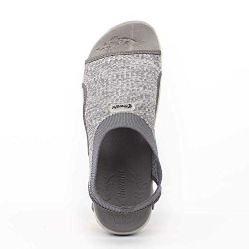 Therafit Carmel Women's Stretch Fabric Sandal - Grey, Size 9 - For Plantar Fasciitis/Foot Pain #TOP4