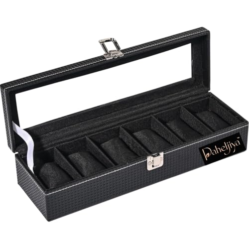 Paheljiya Faux Leather Watch Organizer Case, Black3