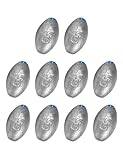 BLUEWING Egg Sinkers Fishing Weights Oval Shaped Fishing Sinkers Lead Fishing Sinker for Saltwater Fishing，3/2 oz, 10pcs