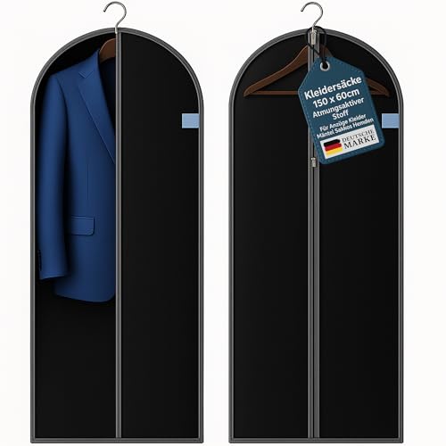 Kleidersack Anzug Lang, 60 x 150cm, Kleidersäcke mit Reißverschluss, 2 Stück, Mottenschutz, Atmungsaktiver Stoff, Kleiderhülle Anzugsack Abendkleid Brautkleid Mäntel - MEHRWEG Kleidersack Anzug Lang, 60 x 150cm, Kleidersäcke mit Reißverschluss, 2 Stück, Mottenschutz, Atmungsaktiver Stoff, Kleiderhülle Anzugsack Abendkleid Brautkleid Mäntel - MEHRWEG
