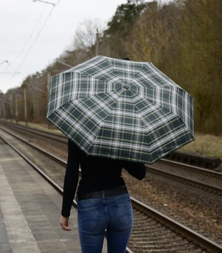 Paraguas iX-brella First Class resistente de cuadros con funda elegante para lluvia 3