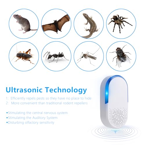 Image of 6 Pack 2026 Ultrasonic Repellent Indoor, Mouse Traps Insert Plug in, Pest Control Repellent Ant, Roach,Rodent, Mouse, Bugs, Mosquito, Spider, for Home, Office, Kitchen