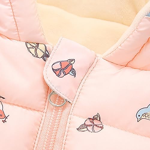 Baby Boys Girls Winter Coat Hooded Puffer Jacket Fleece Lined Bubble Coat Zipper Cute 𝐂artoon Toddler Kid Clothes4