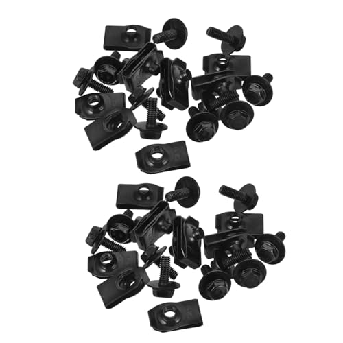 Kit de cierre automotriz PRETYZOOM con 40 juegos de tornillos y clips de fijación de metal black