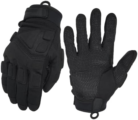 Seibertron Patented S.O.L.A.G 2.0 Index Finger Tip Touchscreen Tactical Sports Water Resistant Impact Gloves Also fit Airsoft Hunting Hiking Riding Cycling Motorcycle Climbing Full Finger Black XL