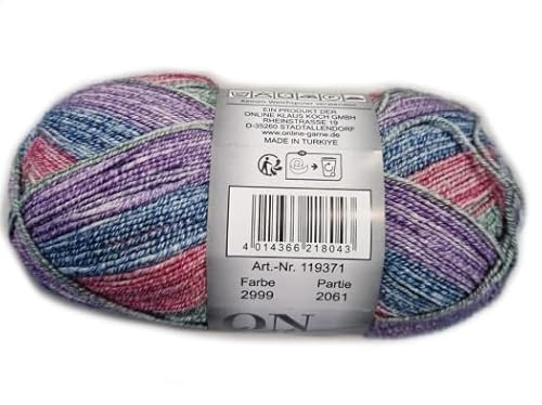 ONline Supersocke Sort. 360 Cotton Stretch Color 100g 2999 - blau/violett/rot