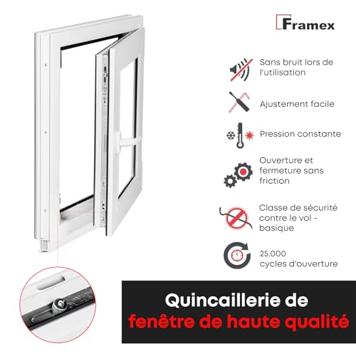 Fenêtre de cave en PVC blanc robuste avec double vitrage 32mm - 8