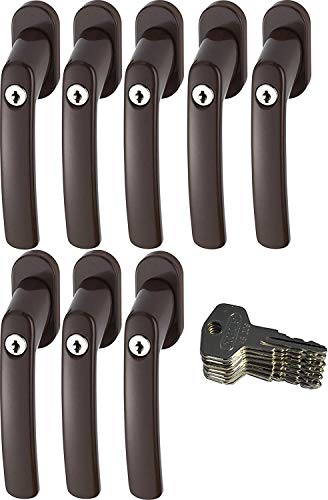 Preisvergleich Produktbild ABUS FG200 B SB abschließbarer Fenstergriff, braun im Set 8 Stück