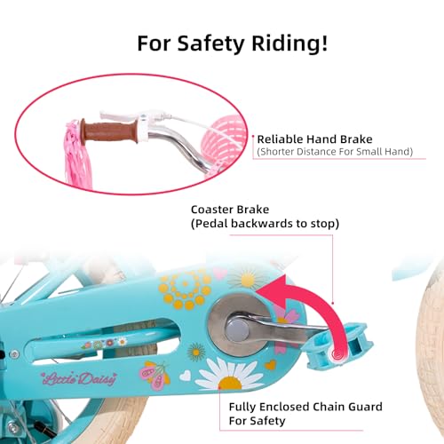 Image of JOYSTAR Little Daisy Kids Bike for Girls Boys Ages 2-7 Years, 12 14 16 Inch Girls Bikes with Doll Bike Seat & Streamers, Boys Bike with Flag & Number Plate, Multiple Colors