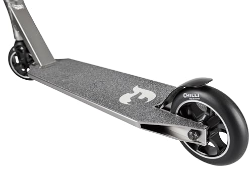 Chilli Pro Scooter 5000 | High-End Stunt Scooter | Das perfekte Modell f&uuml;r Junge Rider mit grossen Ambitionen | Gesamth&ouml;he vo 84 cm | 110 mm PU R&auml;der mit ABEC 9 Bearings | Grey/Black