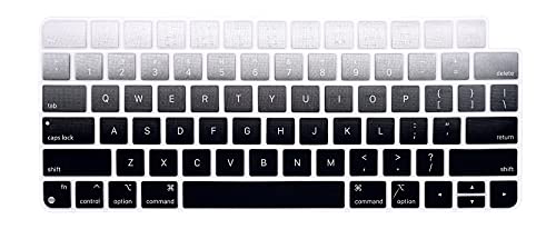 Protège clavier iMac 24 silicone lavable pour Magic Keyboard M1 A2450 A2449 Ombre Noir