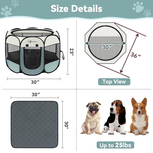 image for Siedihit Medium Dog Cat Playpen, Puppy Pet Playpen Indoor for Small Do