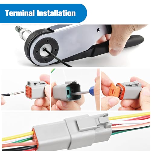 Image of Nilight 6 PIN DT Connector Kit 3 Sets Size 16 Solid Contacts | Waterproof Male Female Terminal for 14-20 AWG DT Series Connectors Car Truck Motorcycle Off-Road Vehicles Boat