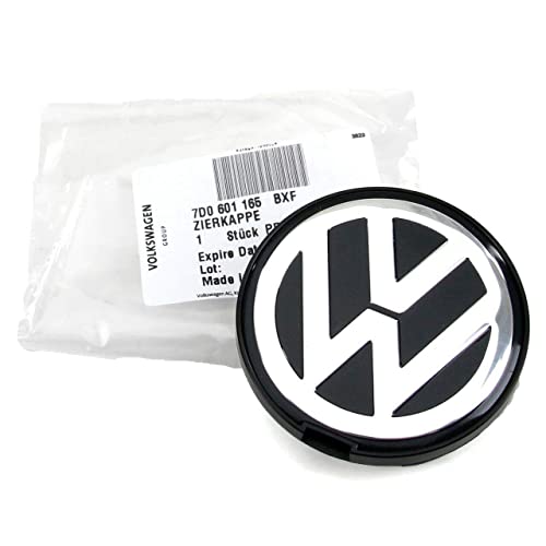Original VW parts Wheel Hub Center Caps Set Rim 16" for Volkswagen Polo 1995 - 2010, Bora, Beetle, Golf, Passat, Lupo/Vento/Transporter (6N0 601 171BXF)