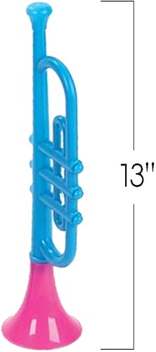 Miniatura 3 de ArtCreativity Trompetas de plástico de 13 pulgadas Juego de 6 coloridos juguetes musicales para niños Divertidos fabricantes de ruido para fiestas