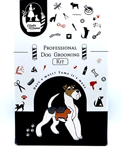 Muttz N Manes Professional Dog Grooming Kit - Quiet Clippers - Easy To Use - Cordless Trimmer Set For Your Dog’s Hair And Nail Needs - Stainless-Steel Accessories, 1.0 Count #TOP1