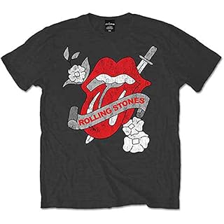 The Rolling Stones Vintage Tattoo Officiel T-Shirt Hommes Unisexe - Les Beatles, Paul McCartney, John Lennon, RIngo Starr, George Harrison