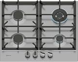 N70 T26CIH8N0 - Piano cottura a gas, in acciaio INOX, 58 cm