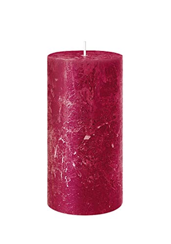 Rustik Stumpenkerze, Höhe 14 cm Ø 7 cm, Safe Candle, Brenndauer ca. 69 Stunden (rubin) Cover