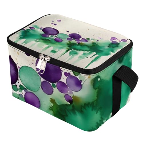 GzLeyigou Lunch Bags for Women Men 9 Cans,Ink Splashes Hot & Cold Food Delivery Bag Insulated Grocery Bag Insulated Lunch Box Colorful Watercolor Cooler Bag for Office Work Picnic Beach