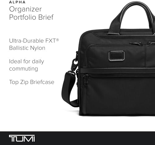 TUMI - Alpha 3 Organizer Portfolio Brief Briefcase - Briefcase for