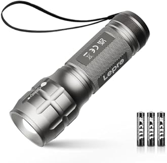 Lighting EVER LED Flashlights High Lumens, Small Flashlight, Zoomable, Waterproof, Adjustable Brightness Flash Light for Outdoor, Emergency, AAA Batteries Included