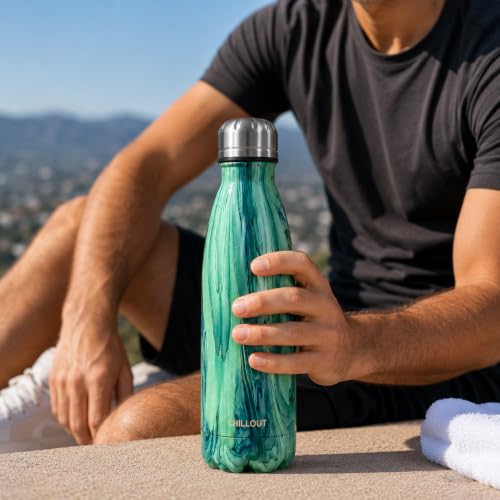 Image of CHILLOUT LIFE 17oz Insulated Stainless Steel Water Bottle, Leak Proof