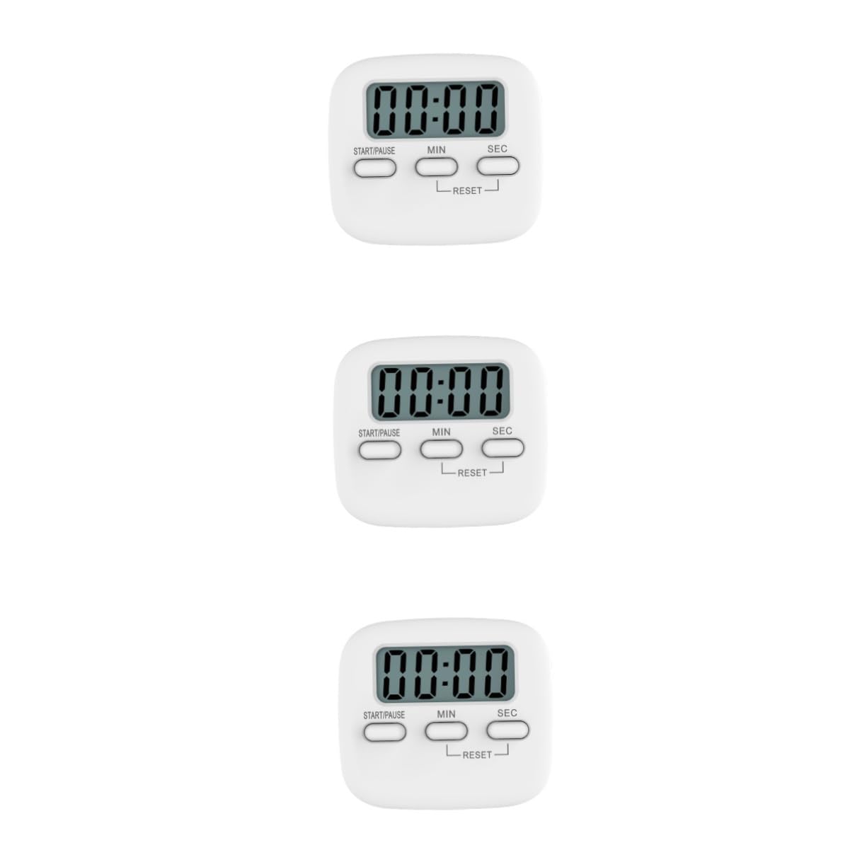 Ciieeo 6pièces Minuteur Numérique avec Alarme Chronomètre De Cuisine pour Étudiants Affichage LCD Minuterie Visuelle pour Salle De Bain Et Sport Blanc