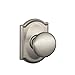 SCHLAGE F10 PLY 619 CAM Camelot Collection Plymouth Passage Knob, Satin Nickel