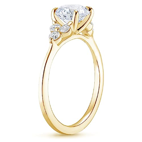 18K Solid Yellow Gold Handmade Engagement Ring 2.5 CT Marquise Cut Moissanite Diamond Solitaire Wedding/Bridal Ring Set for Womens/Her Propose Rings2